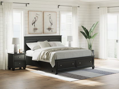 Cape Furniture Outlet - Ashley Furniture - Lanolee Bedroom - King Panel Storage Bed / Black - B687B19
