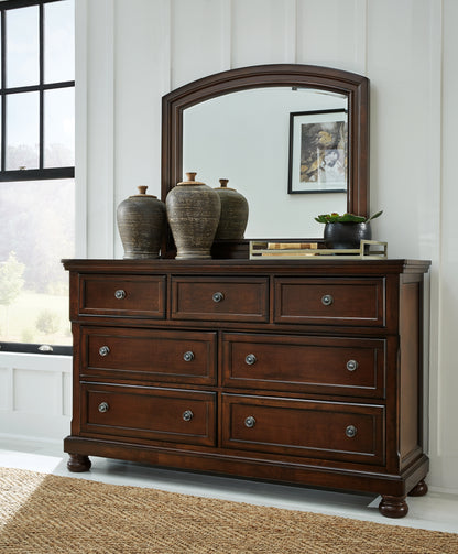 Cape Furniture Outlet - Ashley Furniture - Porter Bedroom - Dresser and Mirror / Rustic Brown - B697B1