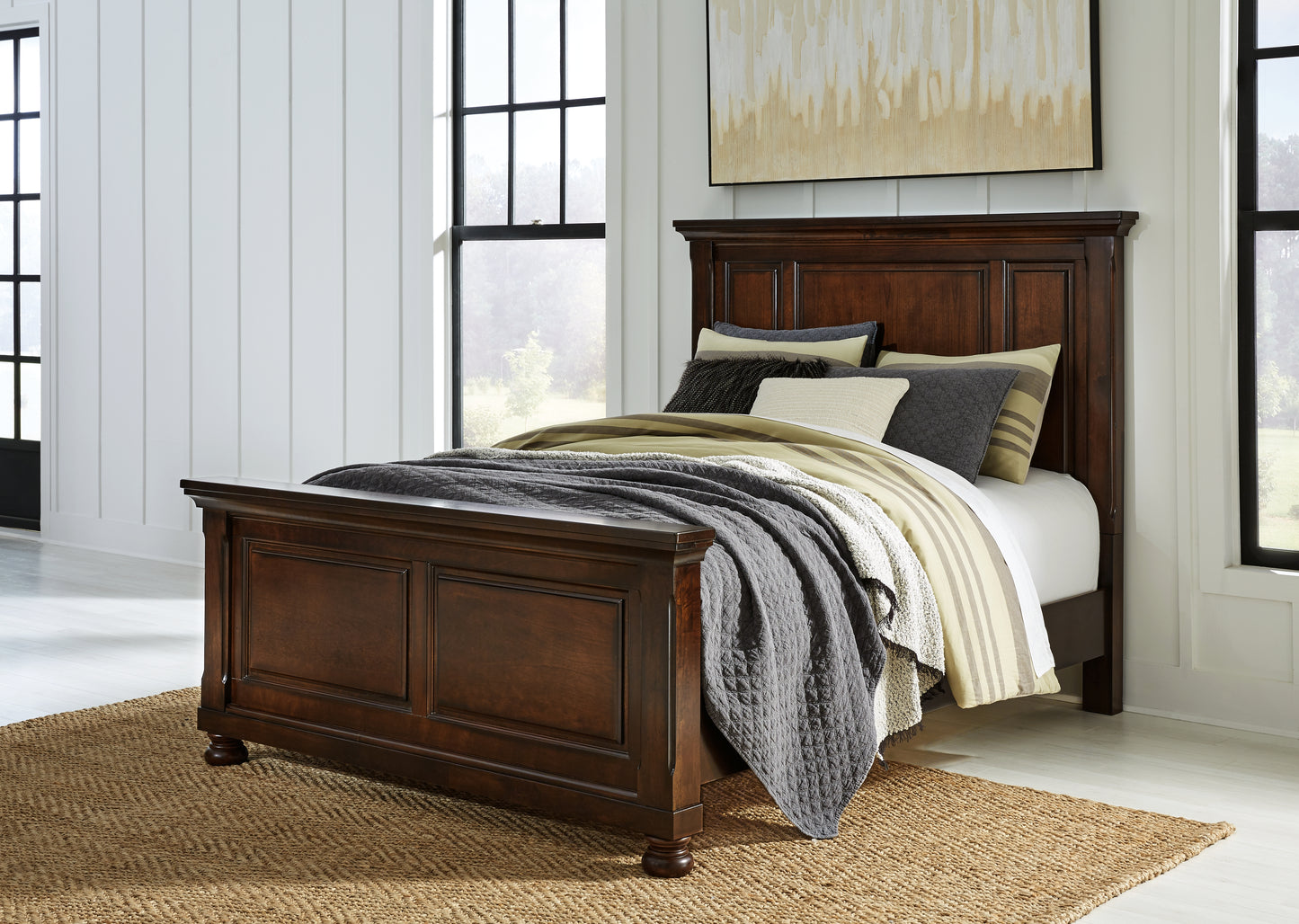 Cape Furniture Outlet - Ashley Furniture - Porter Bedroom - Queen Panel Bed / Rustic Brown - B697B2