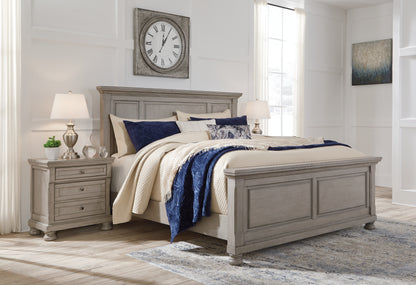 Cape Furniture Outlet - Ashley Furniture - Lettner Bedroom - Queen Panel Bed / Light Gray - B733B2