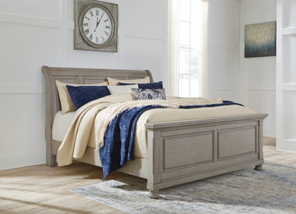 Cape Furniture Outlet - Ashley Furniture - Lettner Bedroom - Queen Sleigh Bed / Light Gray - B733B32