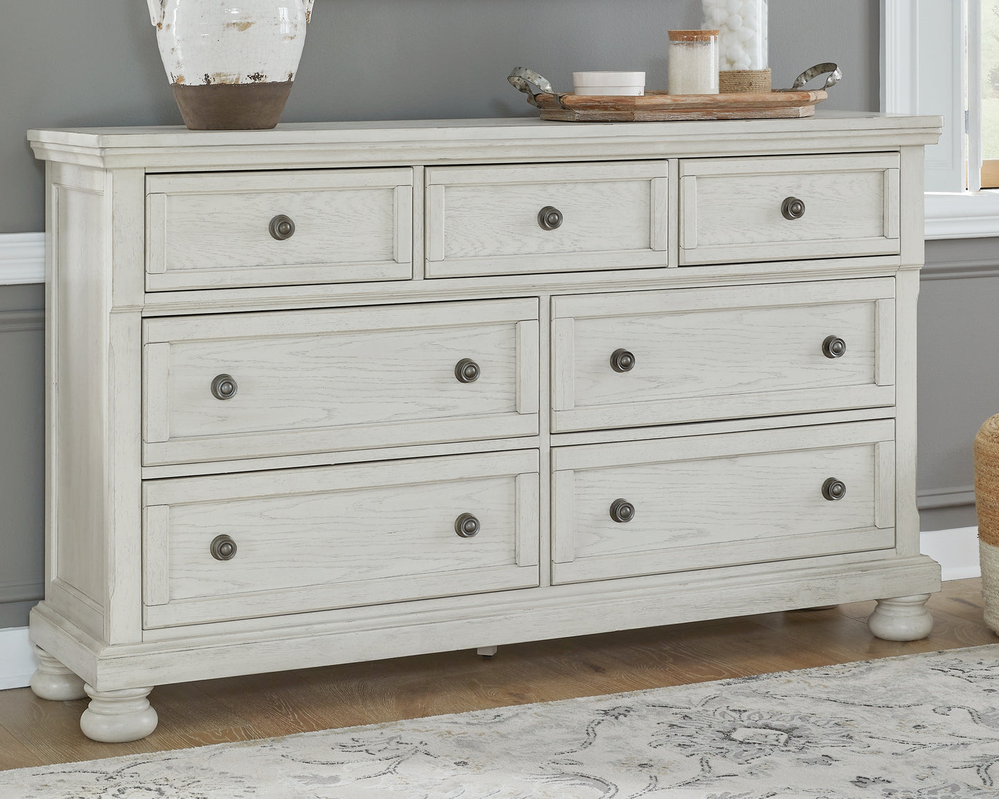 Cape Furniture Outlet - Ashley Furniture - Robbinsdale Bedroom - Dresser / Antique White - B742-31