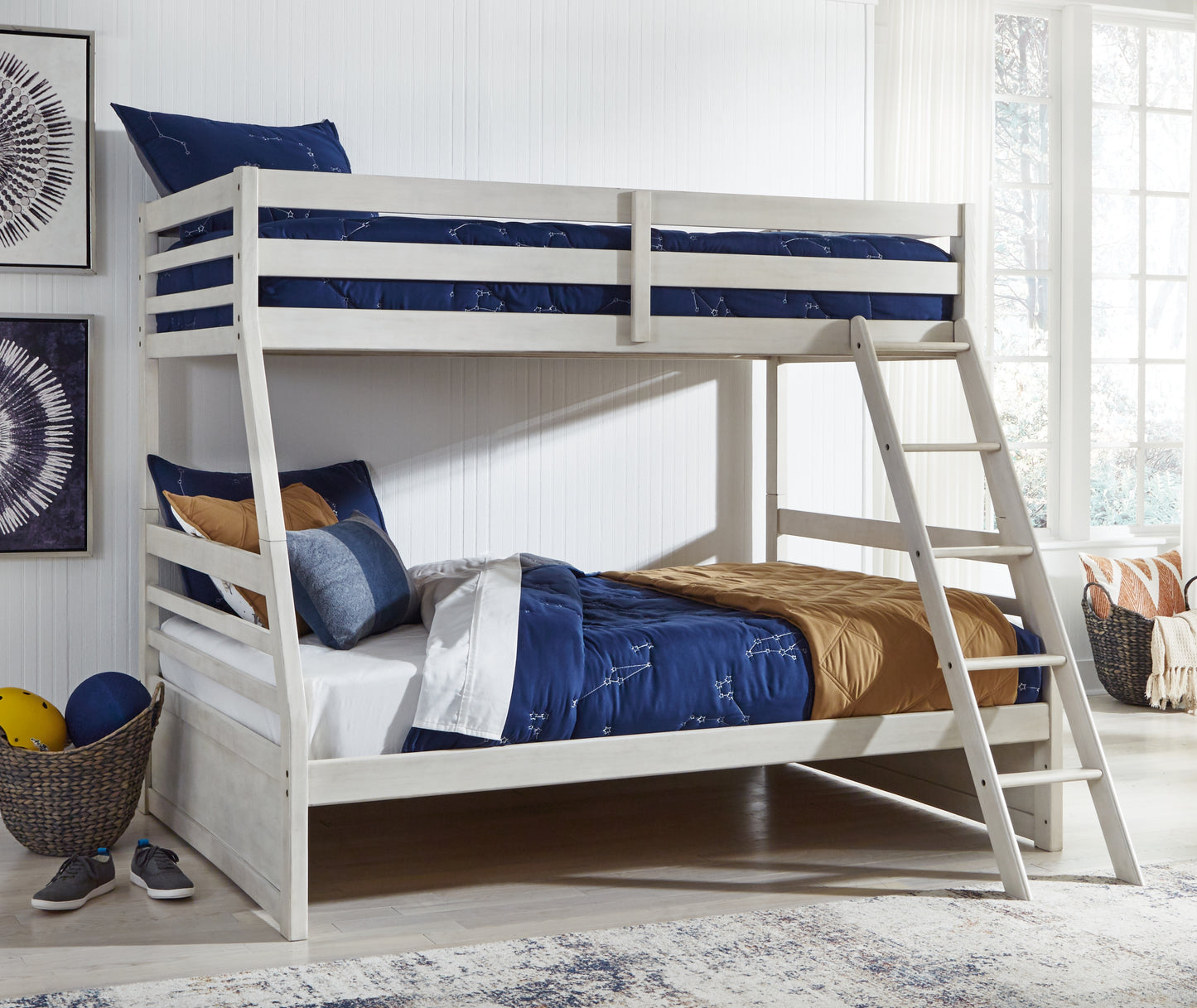 Cape Furniture Outlet - Ashley Furniture - Robbinsdale Bedroom - Twin over Full Bunk Bed / Antique White - B742B17