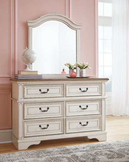 Cape Furniture Outlet - Ashley Furniture - Realyn Bedroom - Dresser and Mirror / Chipped White - B743B12