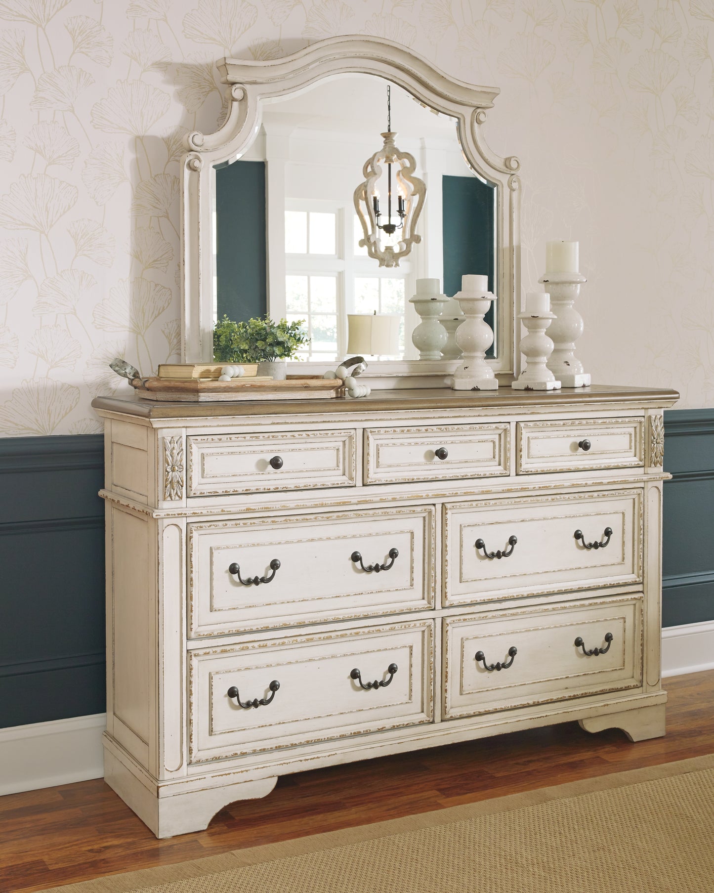 Cape Furniture Outlet - Ashley Furniture - Realyn Bedroom - Dresser and Mirror / Two-tone - B743B1