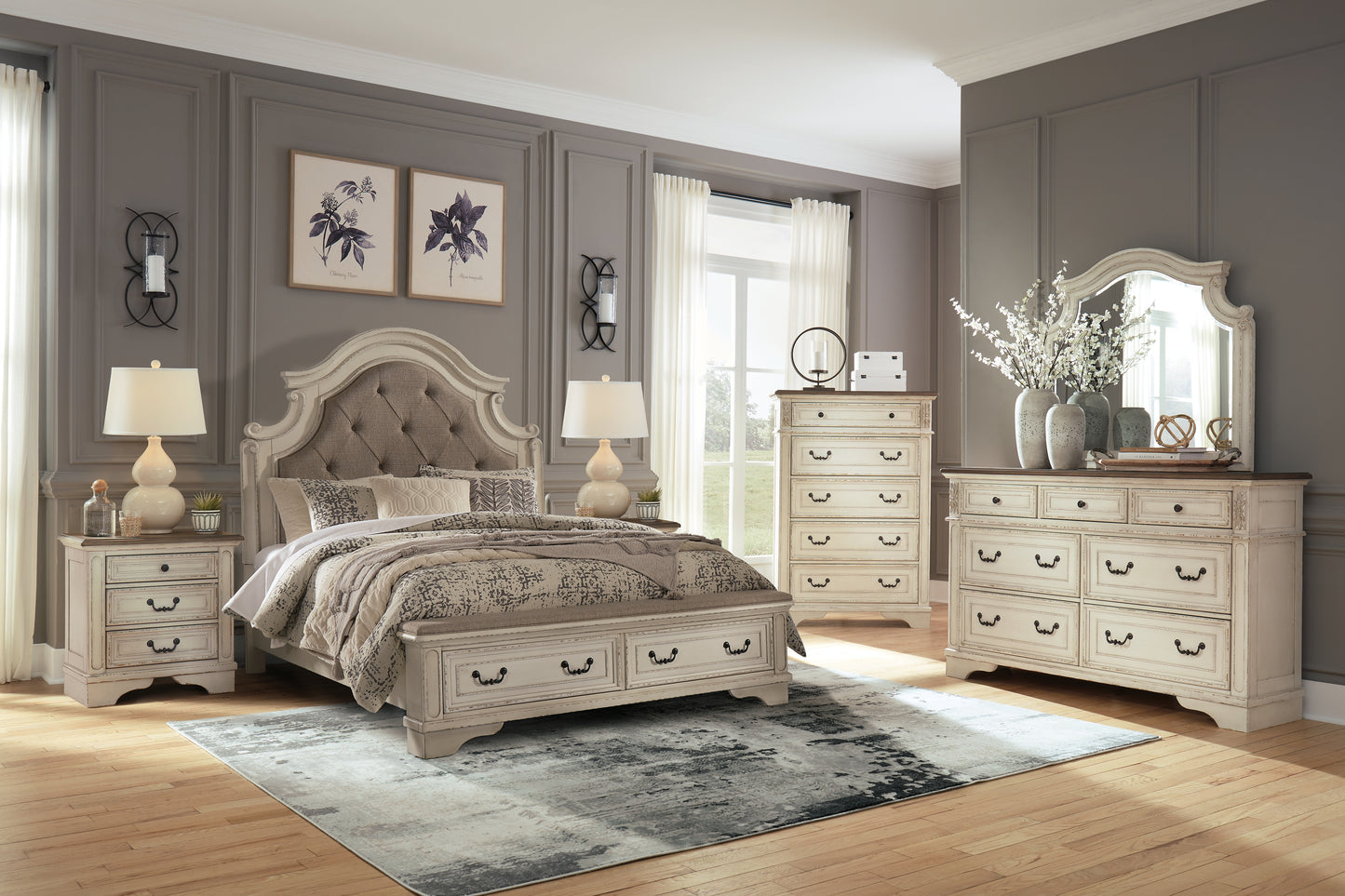 Cape Furniture Outlet - Ashley Furniture - Realyn Bedroom - Queen Upholstered Storage Bed / Two-tone - B743B18