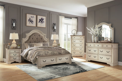Cape Furniture Outlet - Ashley Furniture - Realyn Bedroom - Queen Upholstered Storage Bed / Two-tone - B743B18