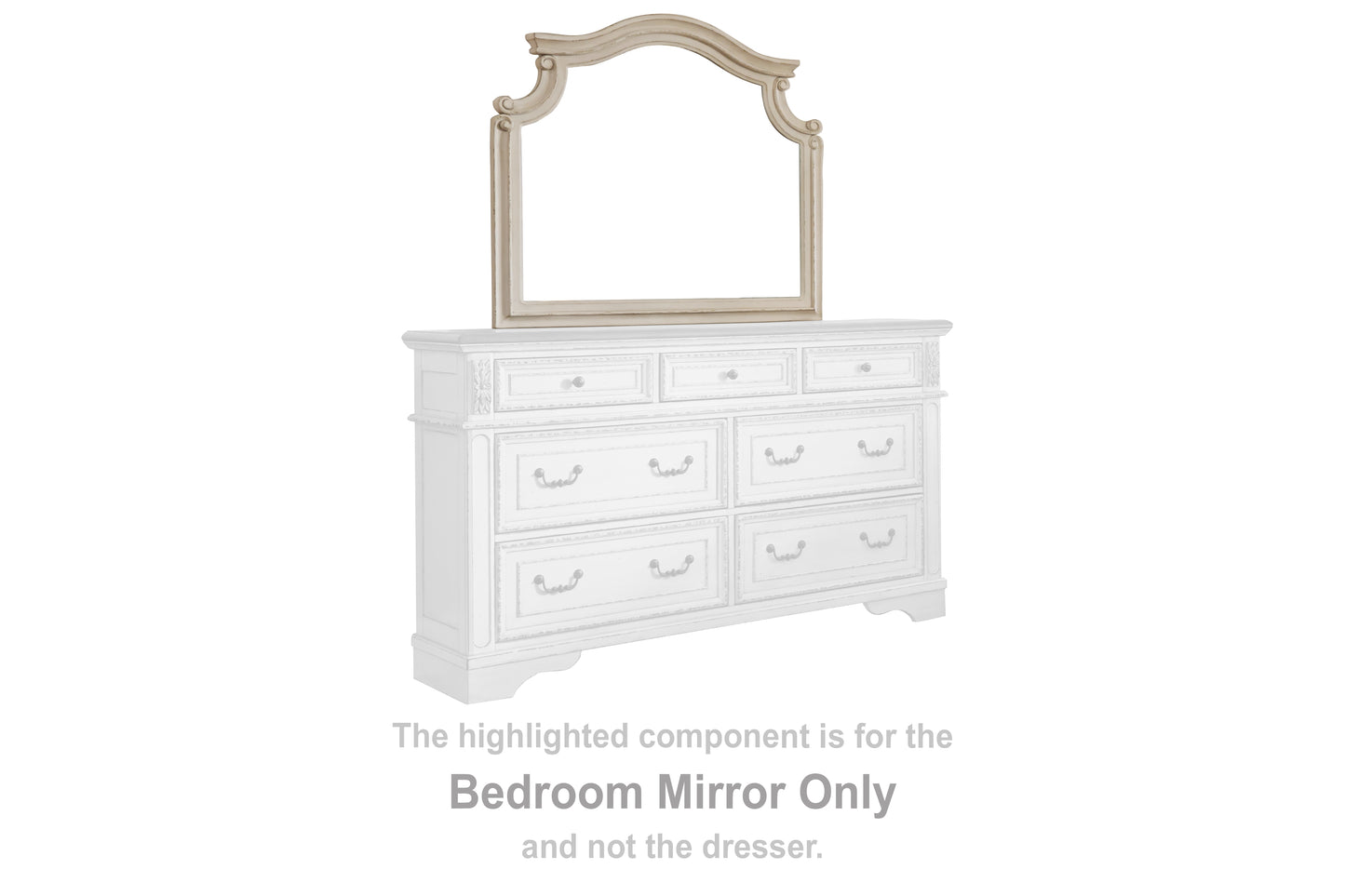 Cape Furniture Outlet - Ashley Furniture - Realyn Bedroom - Bedroom Mirror / Chipped White - B743-36