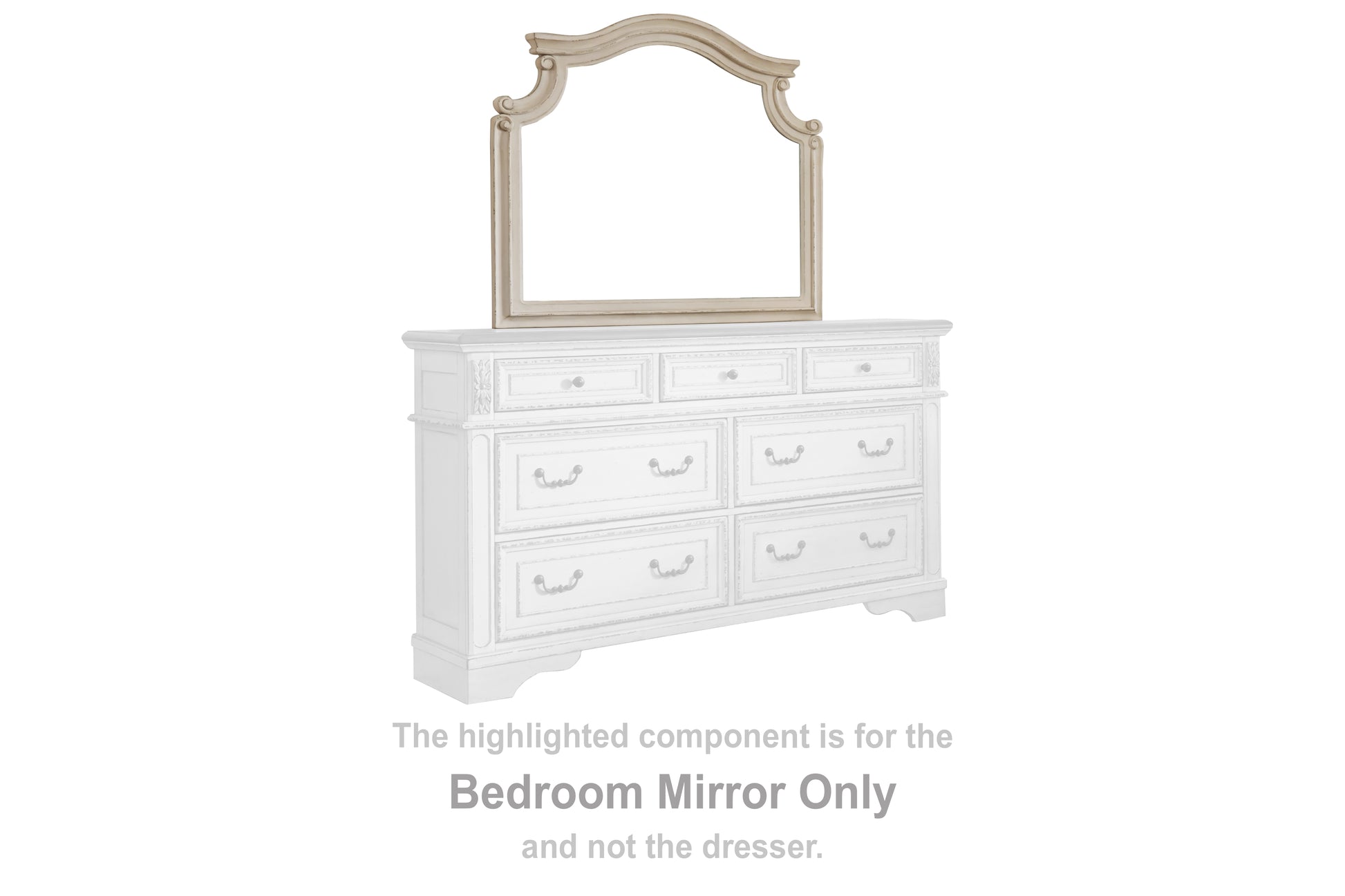 Cape Furniture Outlet - Ashley Furniture - Realyn Bedroom - Bedroom Mirror / Chipped White - B743-36