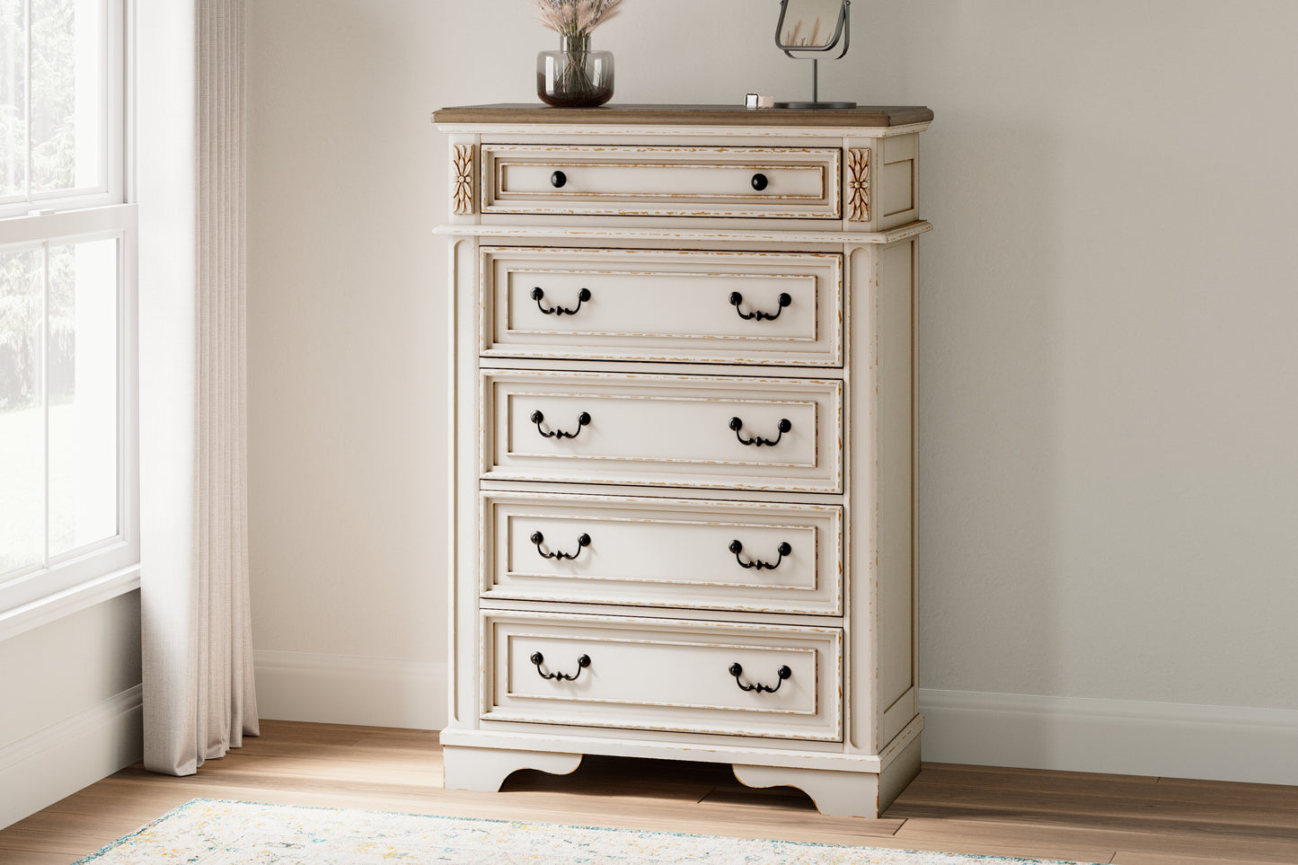 Cape Furniture Outlet - Ashley Furniture - Realyn Bedroom - California King Upholstered Storage Bed / Two-tone - B743B21