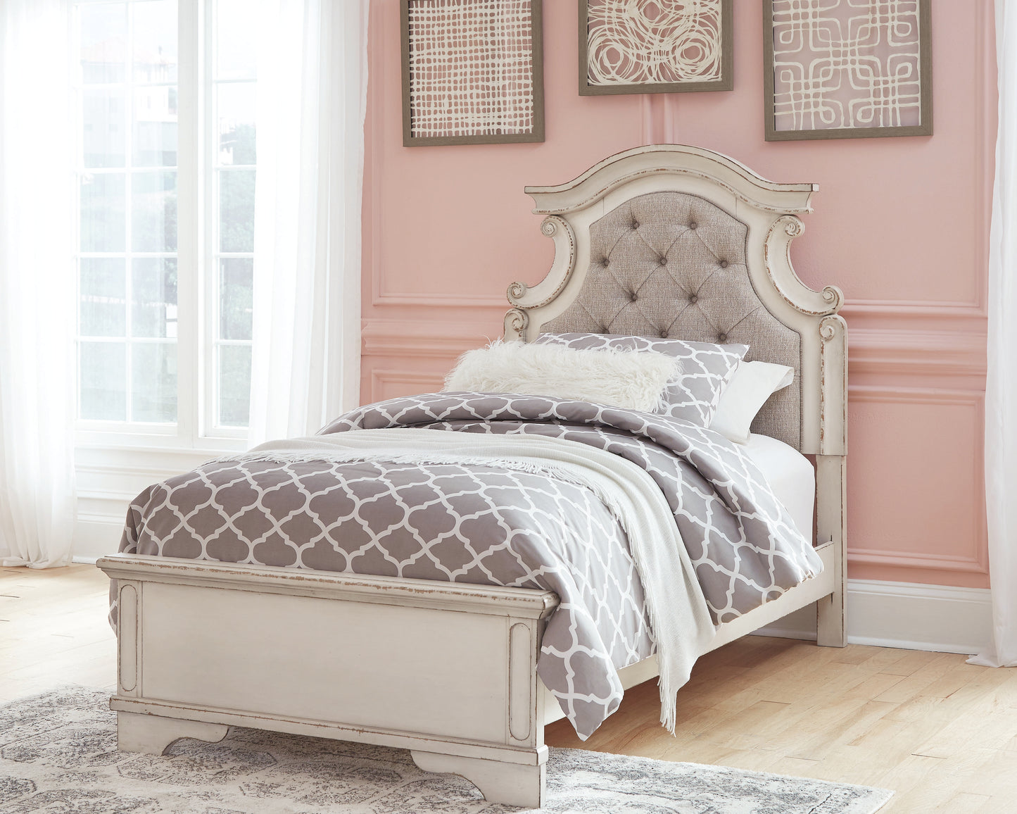 Cape Furniture Outlet - Ashley Furniture - Realyn Bedroom - Full Panel Bed / Chipped White - B743B14