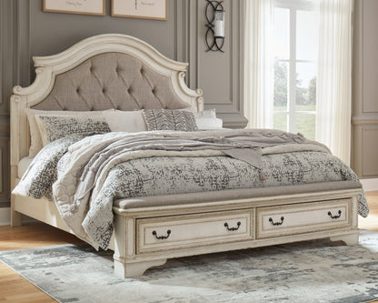 Cape Furniture Outlet - Ashley Furniture - Realyn Bedroom - California King Upholstered Storage Bed / Two-tone - B743B21