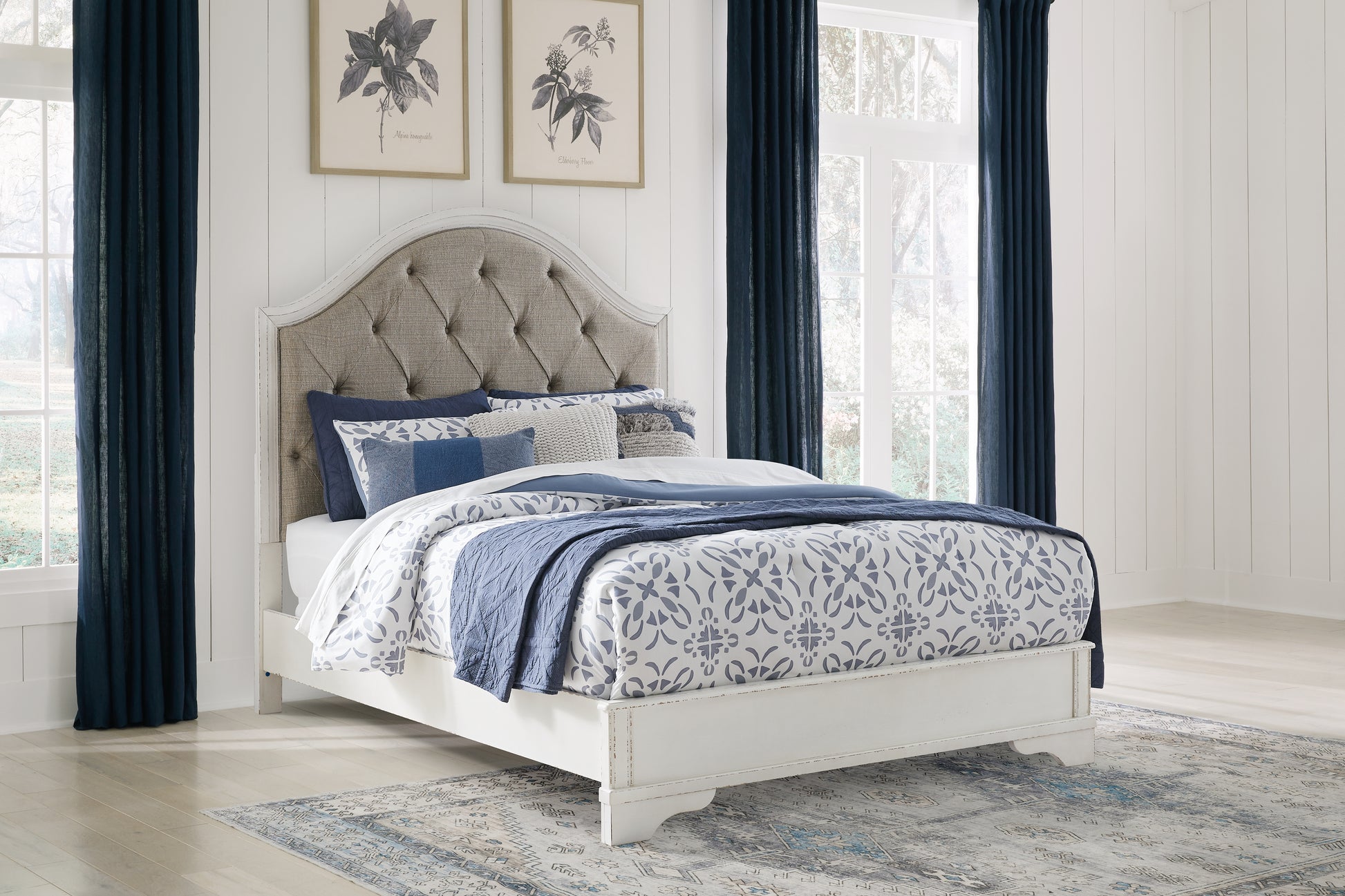 Cape Furniture Outlet - Ashley Furniture - Blendon Bedroom - Queen Upholstered Panel Bed / Rustic Brown - B747B2