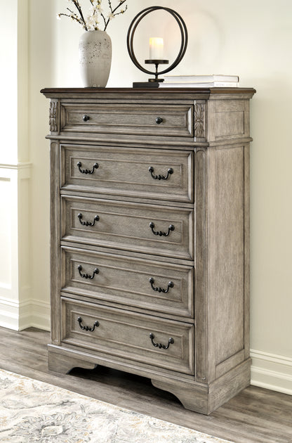 Cape Furniture Outlet - Ashley Furniture - Lodenbay Bedroom - Five Drawer Chest / Antique Gray/Brown - B751-46