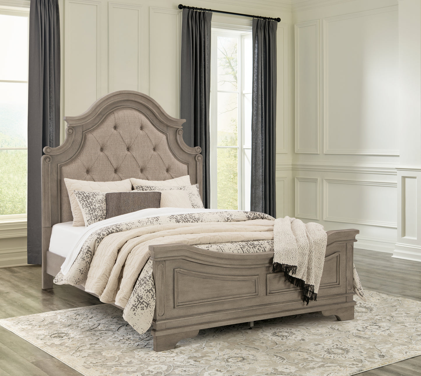 Cape Furniture Outlet - Ashley Furniture - Lodenbay Bedroom - Queen Panel Bed / Antique Gray - B751B2