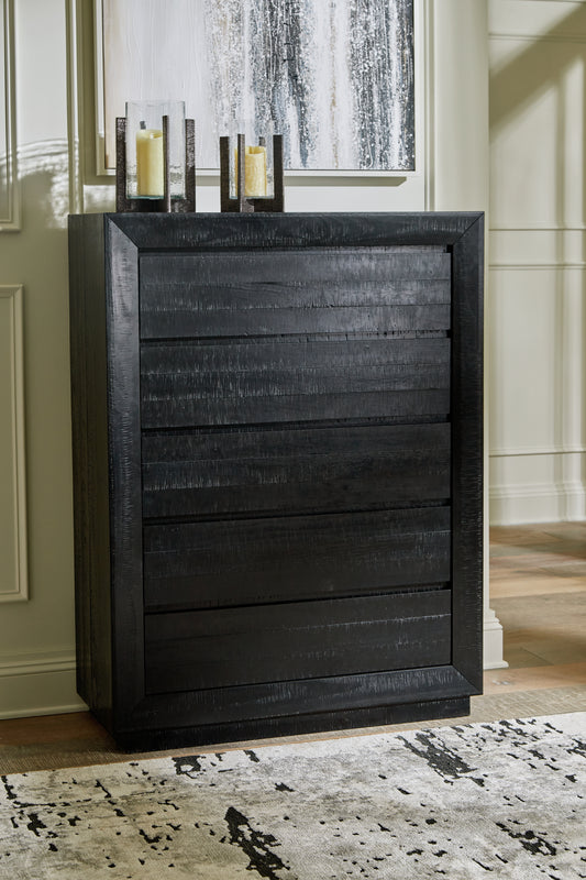 Cape Furniture Outlet - Ashley Furniture - Londer Bedroom - Two Drawer Night Stand / Black - B768-92
