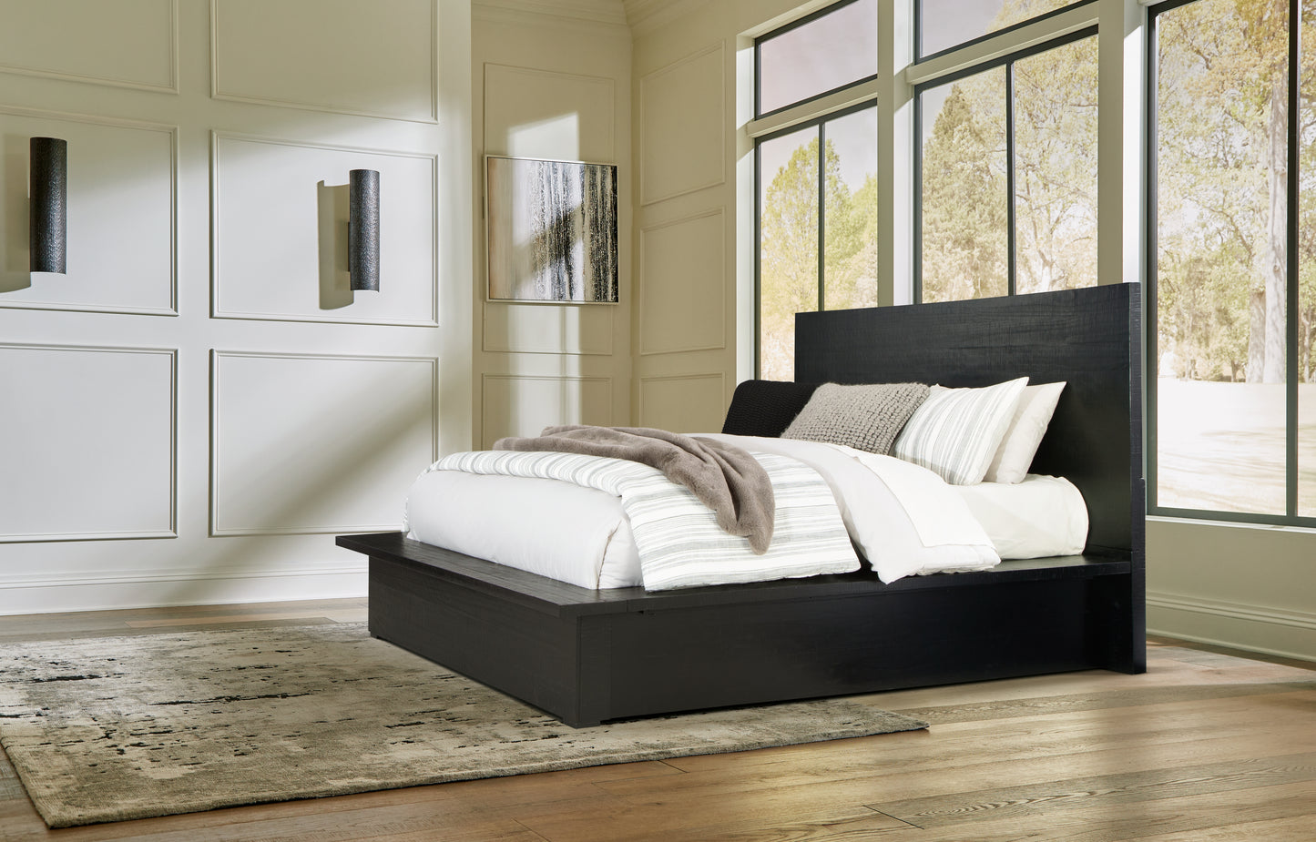 Cape Furniture Outlet - Ashley Furniture - Londer Bedroom - Queen Panel Bed / Black - B768B2