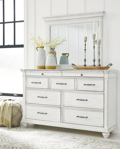 Cape Furniture Outlet - Ashley Furniture - Kanwyn Bedroom - Dresser and Mirror / Whitewash - B777B1