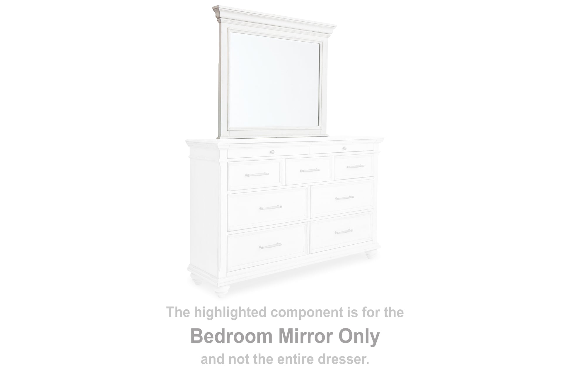 Cape Furniture Outlet - Ashley Furniture - Kanwyn Bedroom - Bedroom Mirror / Whitewash - B777-36