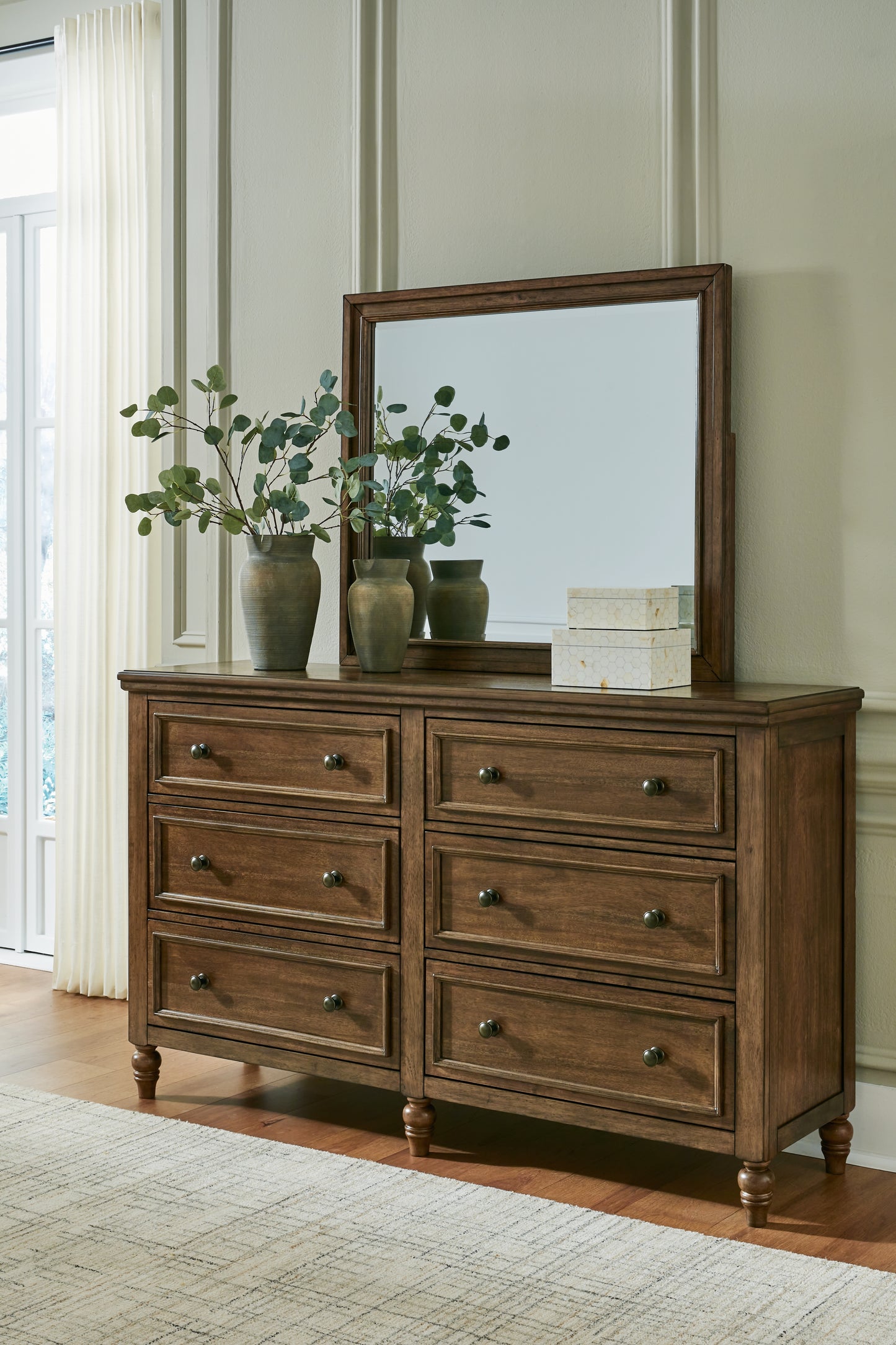 Cape Furniture Outlet - Ashley Furniture - Sturlayne Bedroom - Dresser and Mirror / Brown - B787B1