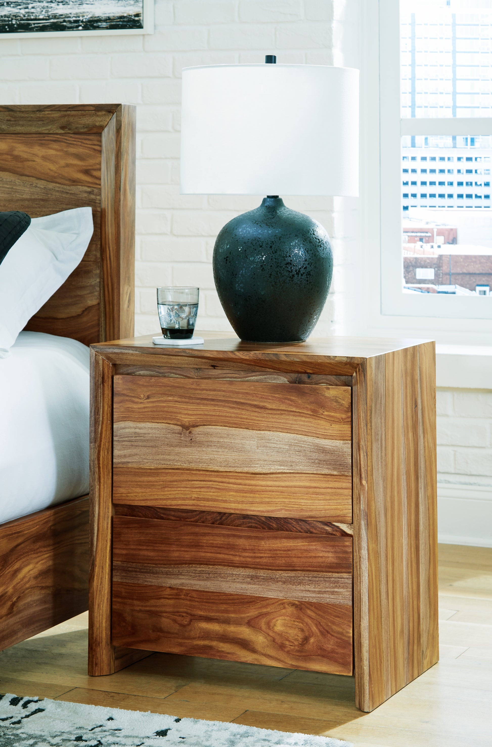 Cape Furniture Outlet - Ashley Furniture - Dressonni Bedroom - Two Drawer Night Stand / Brown - B790-92