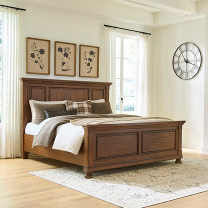 Cape Furniture Outlet - Ashley Furniture - Zackaryn Bedroom - King Panel Bed / Warm Brown - PCB807B6