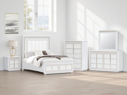 Cape Furniture Outlet - Ashley Furniture - Chalanna Bedroom - Queen Upholstered Storage Bed / White - B822B2
