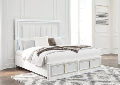 Cape Furniture Outlet - Ashley Furniture - Chalanna Bedroom - King Upholstered Storage Bed / White - B822B4