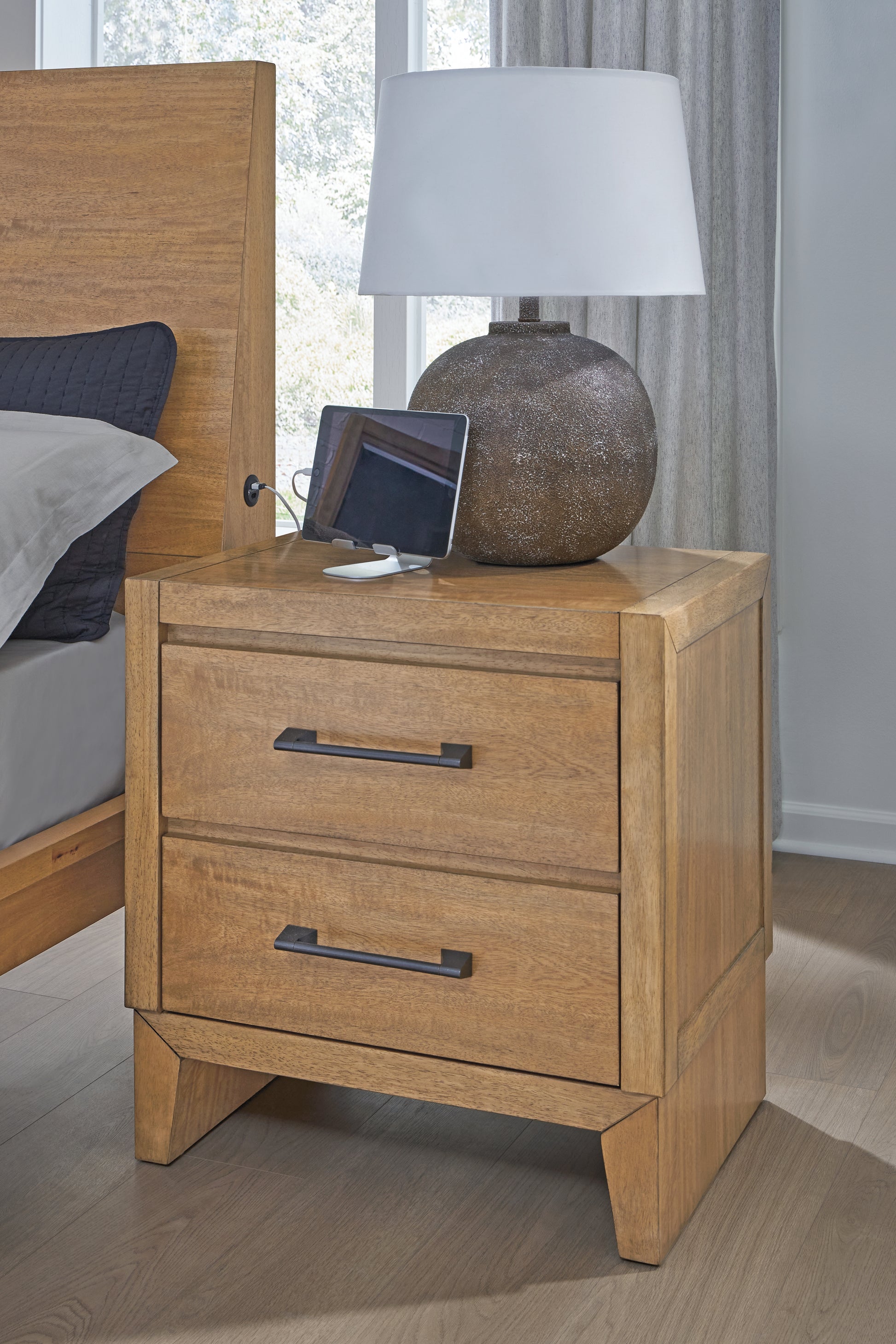 Cape Furniture Outlet - Ashley Furniture - Sherbana Bedroom - Two Drawer Night Stand / Light Brown - B833-92