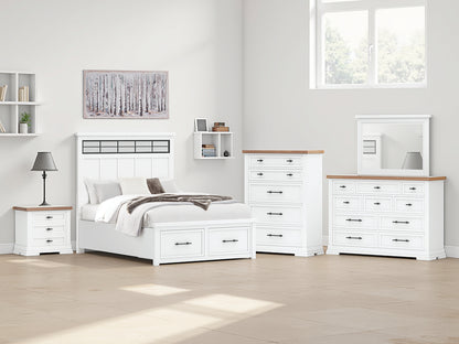 Cape Furniture Outlet - Ashley Furniture - Ashbryn Bedroom - Queen Panel Storage Bed / White/Natural - B844B2