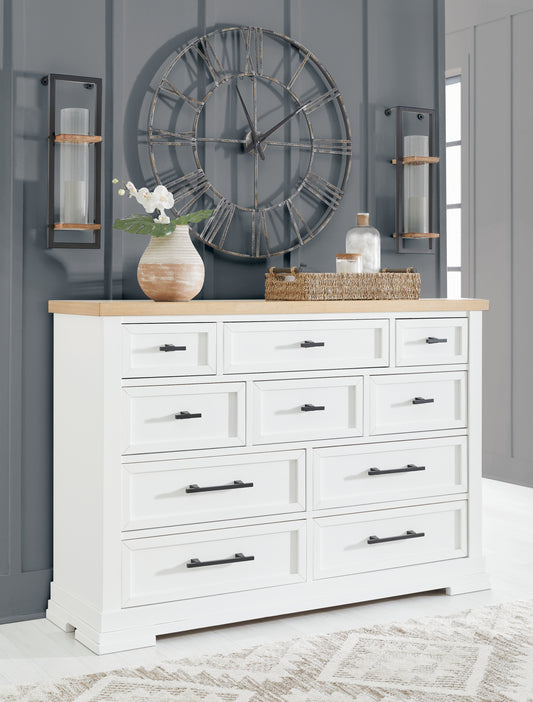 Cape Furniture Outlet - Ashley Furniture - Ashbryn Bedroom - California King Panel Storage Bed / White/Natural - B844B5