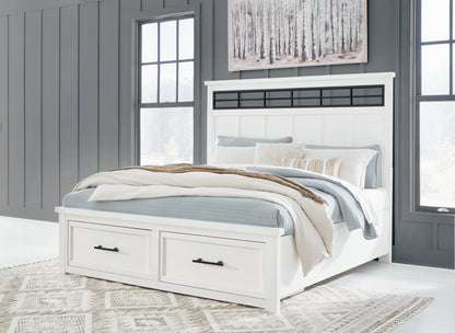 Cape Furniture Outlet - Ashley Furniture - Ashbryn Bedroom - California King Panel Storage Bed / White/Natural - B844B5