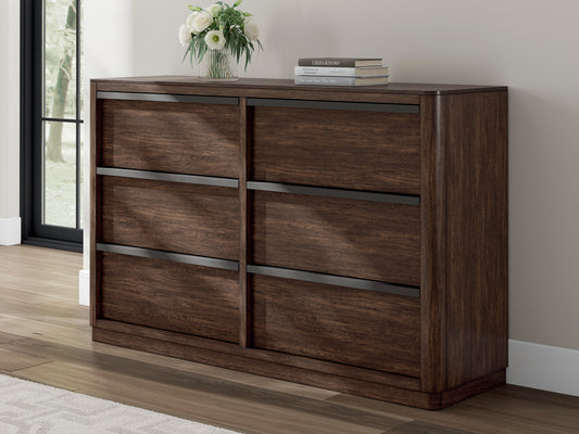 Cape Furniture Outlet - Ashley Furniture - Dilenno Bedroom - Queen Upholstered Panel Bed / Dark Brown - PCB857B4
