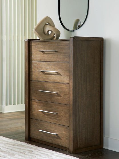Cape Furniture Outlet - Ashley Furniture - Marxmore Bedroom - Five Drawer Chest / Brown - B863-46