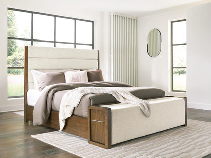 Cape Furniture Outlet - Ashley Furniture - Marxmore Bedroom - California King Upholstered Storage Bed / Brown - B863B5