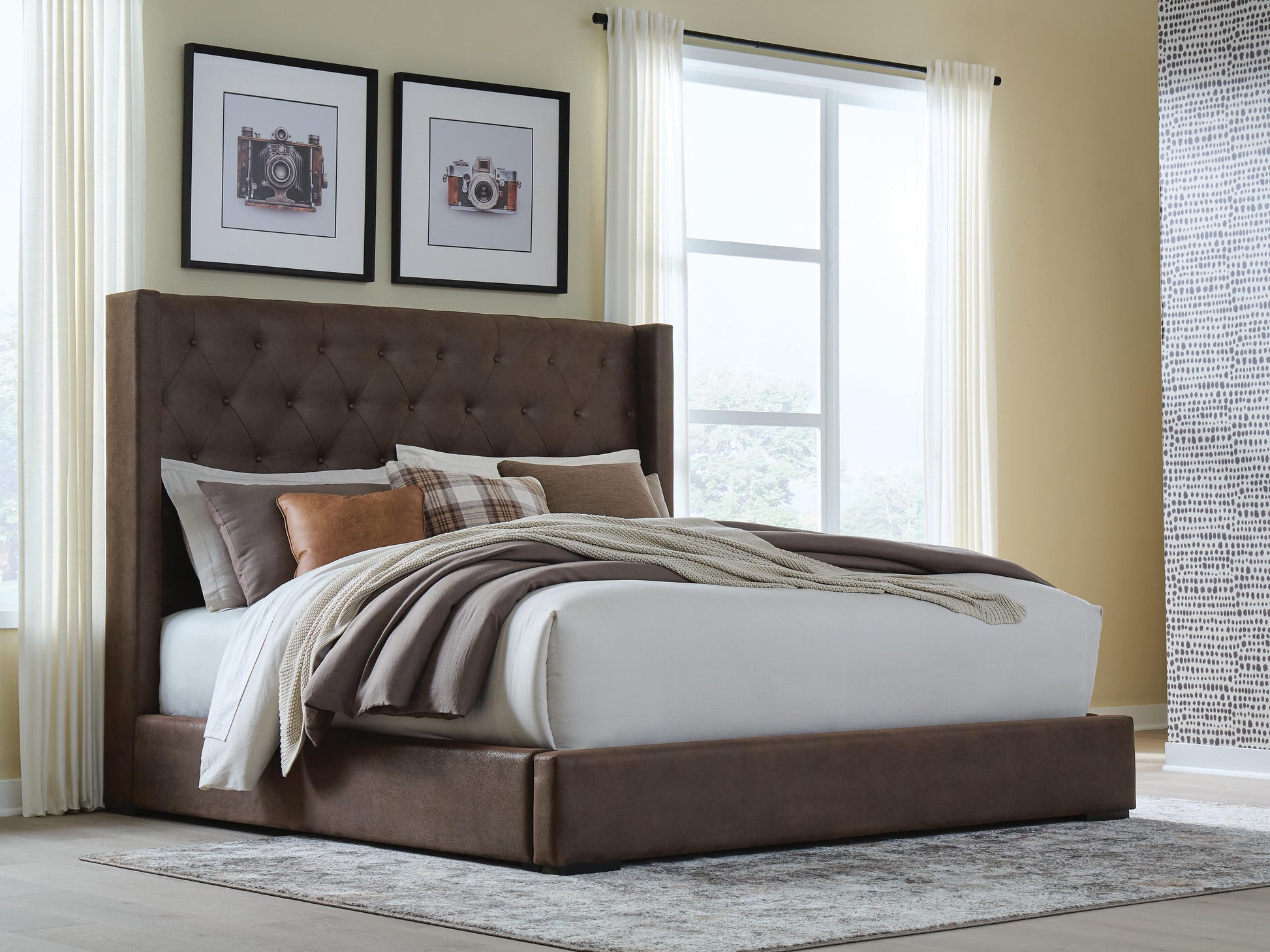 Cape Furniture Outlet - Ashley Furniture - Lavernty Bedroom - Queen Upholstered Storage Bed - PCB9002B1