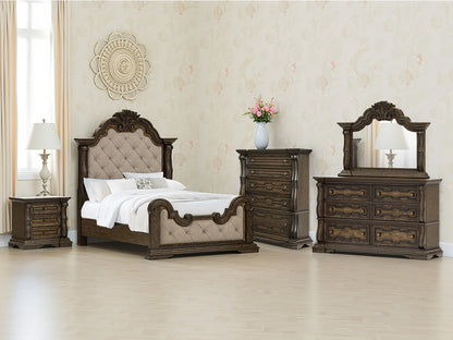 Cape Furniture Outlet - Ashley Furniture - Maylee Bedroom - Queen Upholstered Bed / Dark Brown - B947B2