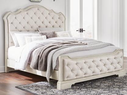 Cape Furniture Outlet - Ashley Furniture - Arlendyne Bedroom - King Upholstered Bed / Antique White - B980B4