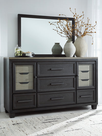 Cape Furniture Outlet - Ashley Furniture - Foyland Bedroom - Dresser and Mirror / Black/Brown - B989B1