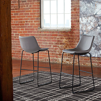 Cape Furniture Outlet - Ashley Furniture - Centiar Dining Room - Pub Height Bar Stool (Set of 2) / Gray - D372-830X2