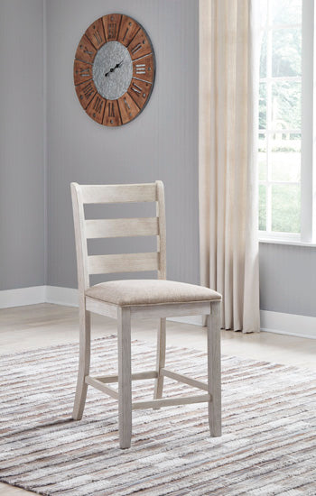 Cape Furniture Outlet - Ashley Furniture - Skempton Dining Room - Counter Height Bar Stool (Set of 2) / White/Light Brown - D394-124X2