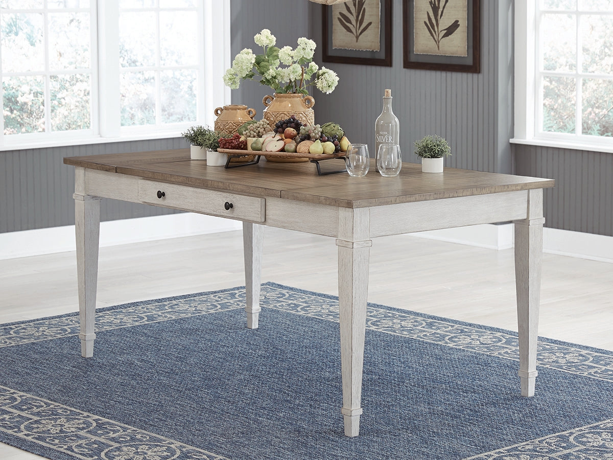 Cape Furniture Outlet - Ashley Furniture - Skempton Dining Room - RECT DRM Table w/Storage / White/Light Brown - D394-25