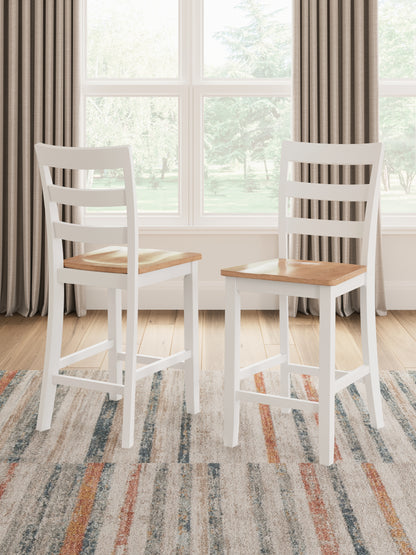 Cape Furniture Outlet - Ashley Furniture - Gesthaven Dining Room - Counter Height Barstool (Set of 2) / Natural/White - D398-124X2
