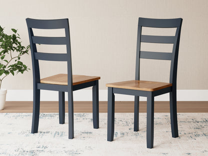 Cape Furniture Outlet - Ashley Furniture - Gesthaven Dining Room - Dining Chair (Set of 2) / Natural/Blue - D399-01X2