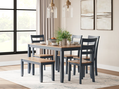 Cape Furniture Outlet - Ashley Furniture - Gesthaven Dining Room - Dining Room Table Set (6/CN) / Natural/Blue - D399-325