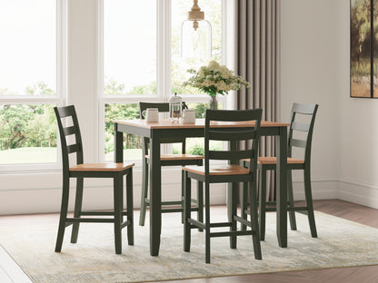 Cape Furniture Outlet - Ashley Furniture - Gesthaven Dining Room - DRM Counter Table Set (5/CN) / Natural/Green - D401-223