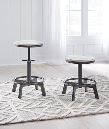 Cape Furniture Outlet - Ashley Furniture - Torjin Dining Room - Counter Height Stool (Set of 2) / Vintage White - D440-224X2