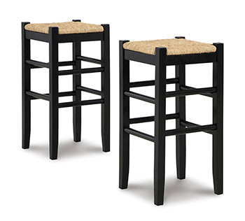 Cape Furniture Outlet - Ashley Furniture - Mirimyn Dining Room - Bar Height Bar Stool (Set of 2) / Black - D508-130X2