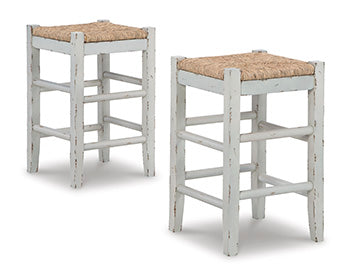 Cape Furniture Outlet - Ashley Furniture - Mirimyn Dining Room - Counter Height Bar Stool (Set of 2) / White - D508-224X2