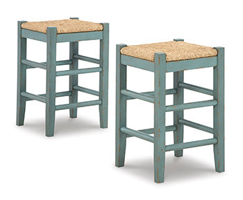 Cape Furniture Outlet - Ashley Furniture - Mirimyn Dining Room - Counter Height Bar Stool (Set of 2) / Teal - D508-324X2